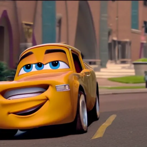 Image similar to jesus christ as a car from the movie pixar's cars 2,