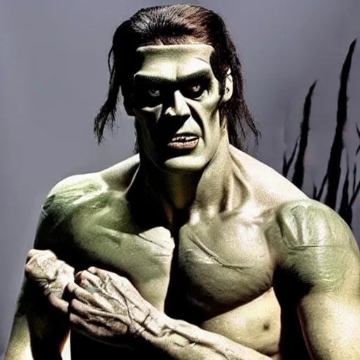 Image similar to handsome frankenstein, muscular frankenstein, powerful frankenstein, giant frankenstein, colossal frankenstein, gorgeous frankenstein, beautiful frankenstein, award - winning frankenstein