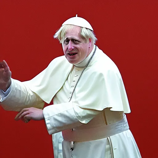 Image similar to Boris Johnson as the Pope, high quality photograph