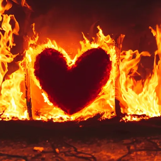 Prompt: a burning heart