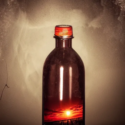 Image similar to a tornado inside a bottle, photo studio, mysterious