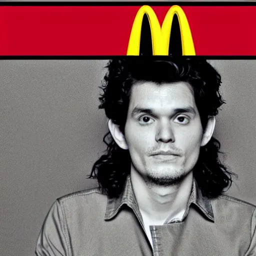 Image similar to the name john mayer in the design of the mcdonalds logo