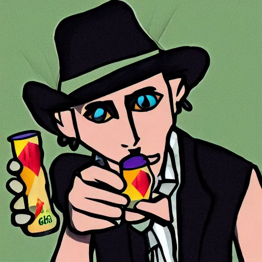 Image similar to A sweaty discord mod wearing a fedora loses his discord kitten, high detail, mountain dew,