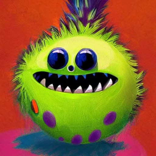 Image similar to a tennis ball monsters, colorful, digital art, fantasy, magic, chalk, trending on artstation, ultra detailed, professional illustration by basil gogos