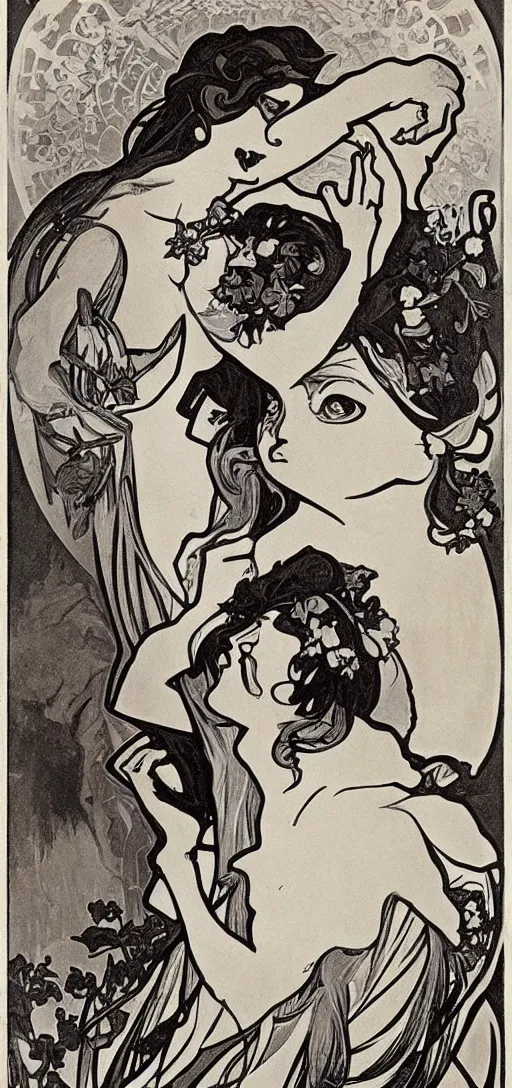 Image similar to Guernica,Alphonse Maria Mucha