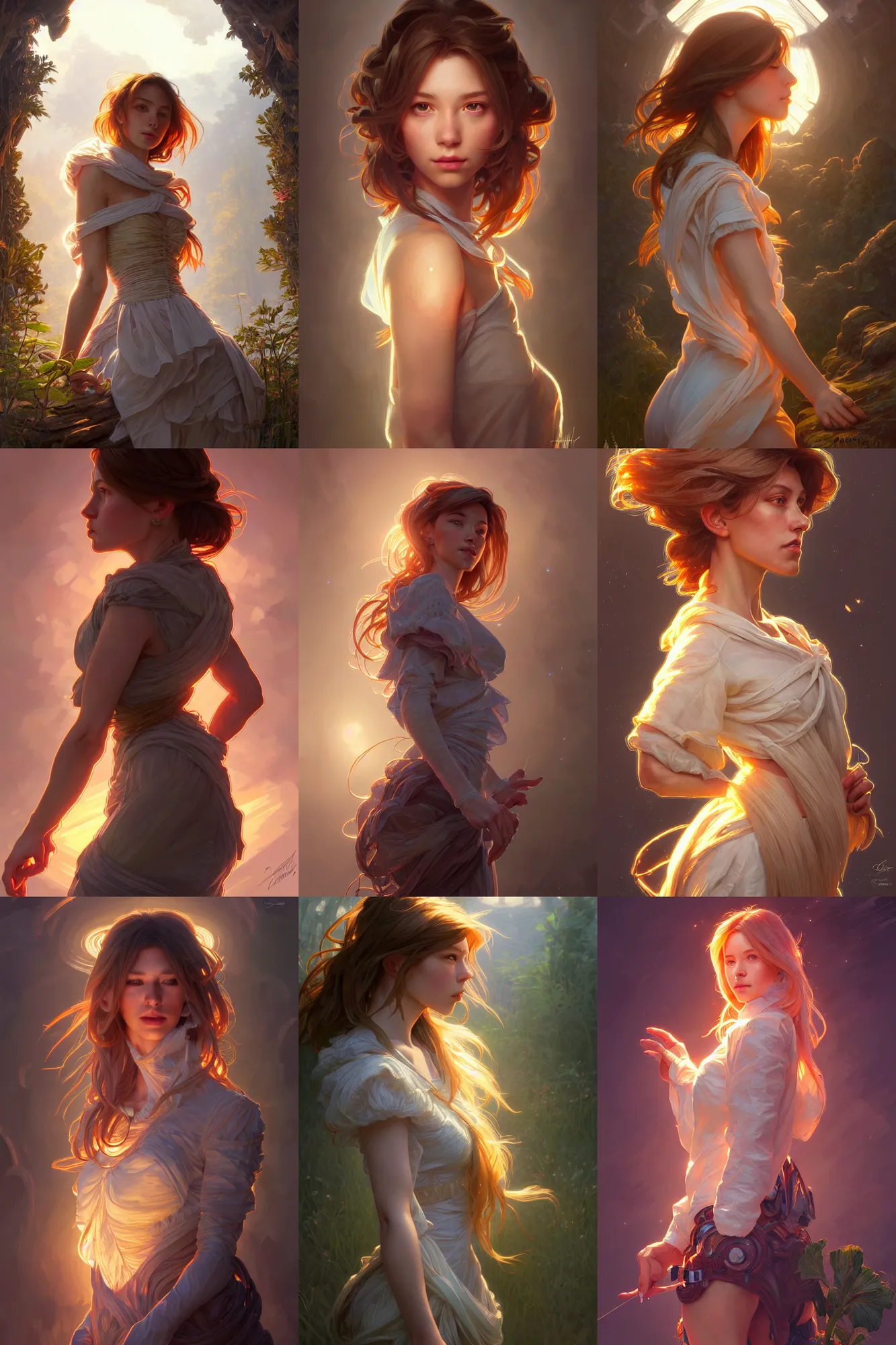 Prompt: clear portrait of zoe gara, cottagecore!!, background hyper detailed, character concept, full body, dynamic pose, glowing lights!! intricate, elegant, highly detailed, digital painting, artstation, concept art, smooth, sharp focus, illustration, art by artgerm and greg rutkowski and alphonse mucha