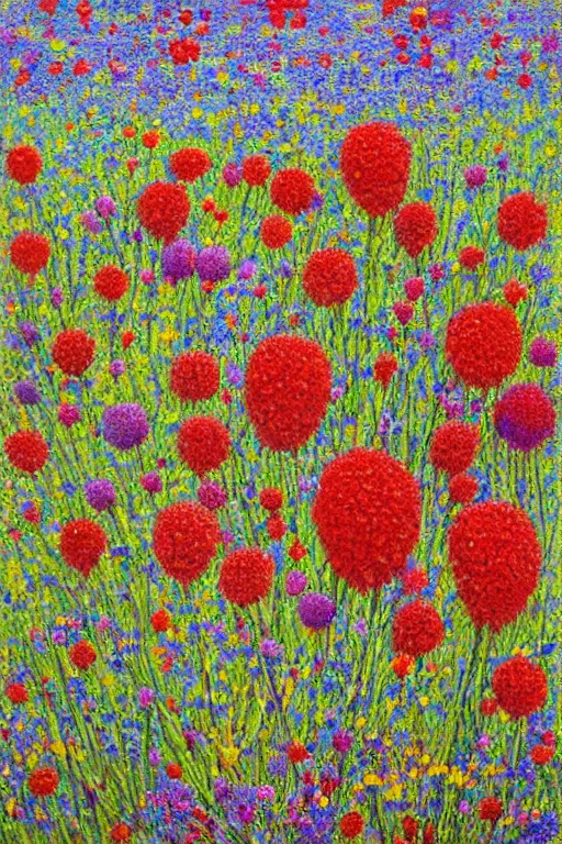 Image similar to spring flowers, happy and beautiful, by ivan marchuk