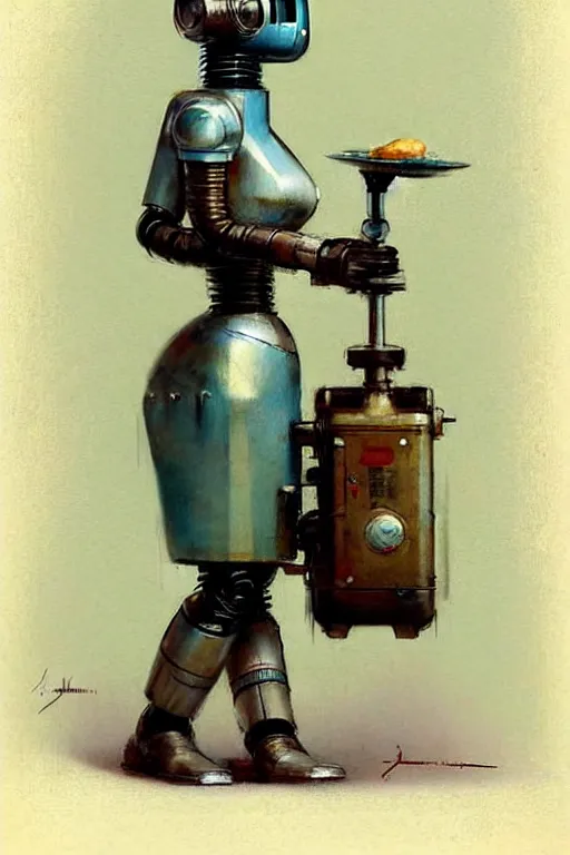 Image similar to ( ( ( ( ( 1 9 5 0 s retro future robot android west world bar maid. muted colors. ) ) ) ) ) by jean - baptiste monge!!!!!!!!!!!!!!!!!!!!!!!!!!!!!!