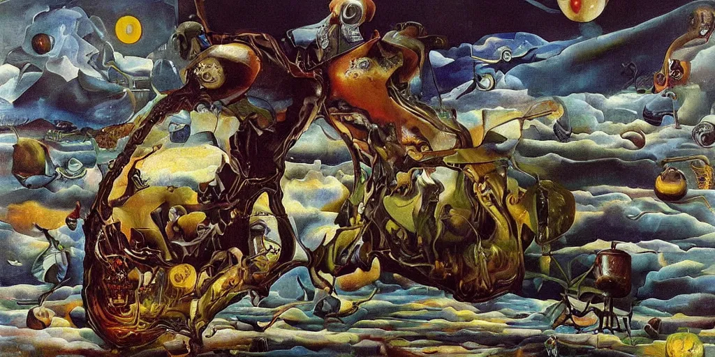 Prompt: the world between death and life, surrealistic detailed painting, by damien gilley and salvador dali