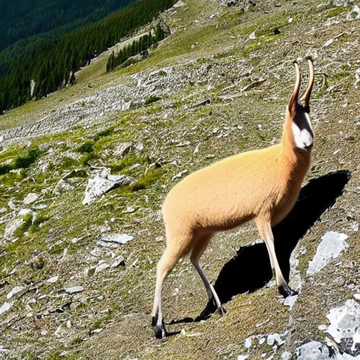 Prompt: a chamois on a mountain