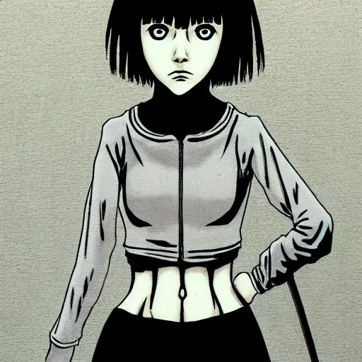 Prompt: young female by junji ito