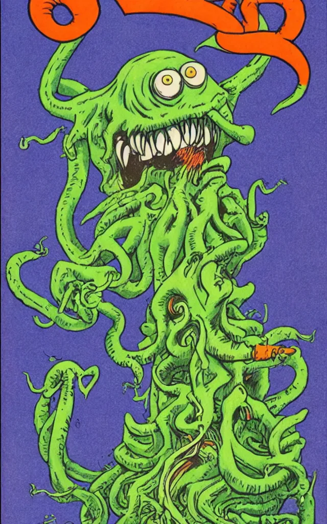 Prompt: cover of a dr seuss book about cthulhu