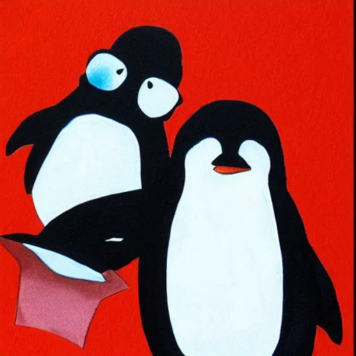 Prompt: an anime penguin, vibrant colors