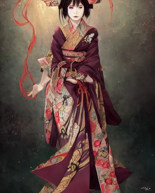 Image similar to A full-body anime portrait of Ssunbiki as a beautiful woman wearing a kimono from Skyrim, by Stanley Artgerm Lau, WLOP, Rossdraws, James Jean, Andrei Riabovitchevy, Marc Simonetti, and Sakimichan, trending on artstation