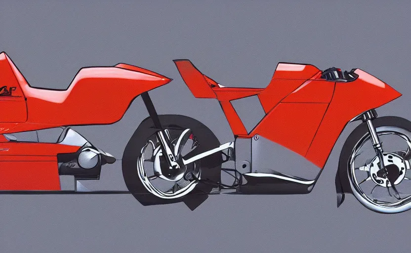 Image similar to 1 9 8 0 s honda race motorcycle concept art, art,