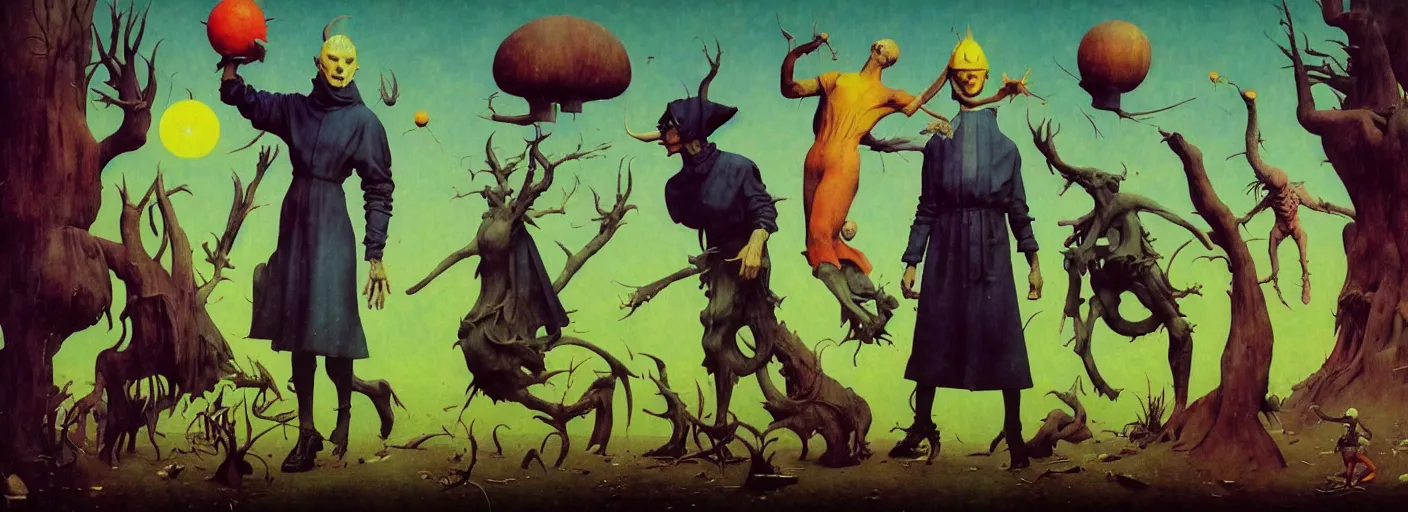 Image similar to full - body surreal colorful cursed rpg character concept art anatomy, action pose, very coherent and colorful high contrast masterpiece by norman rockwell franz sedlacek hieronymus bosch dean ellis simon stalenhag rene magritte gediminas pranckevicius, dark shadows, sunny day, hard lighting, reference sheet white! background