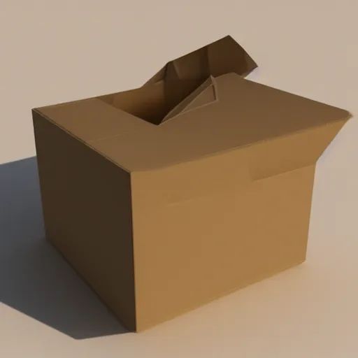 Image similar to a cardboard box with a tissue dispenser on top of it, a raytraced image by Raymond Duchamp-Villon, polycount, cubism, low poly, sketchfab, made of cardboard