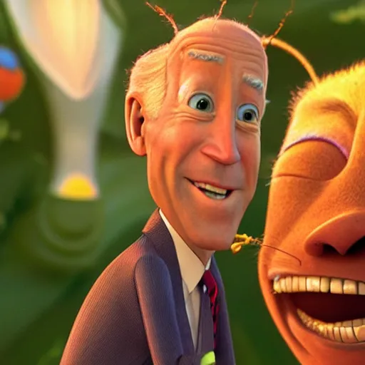 Image similar to joe biden in the movie a bugs life, film still, cinematic lighting