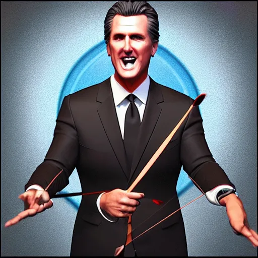 Prompt: Gavin Newsom's face as a dartboard, 3d render, digital art, artstation, hyper realistic, 8k