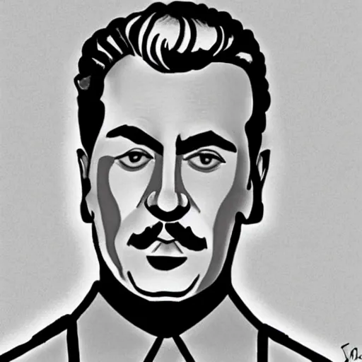 Image similar to art of stalin, in tom of finland style