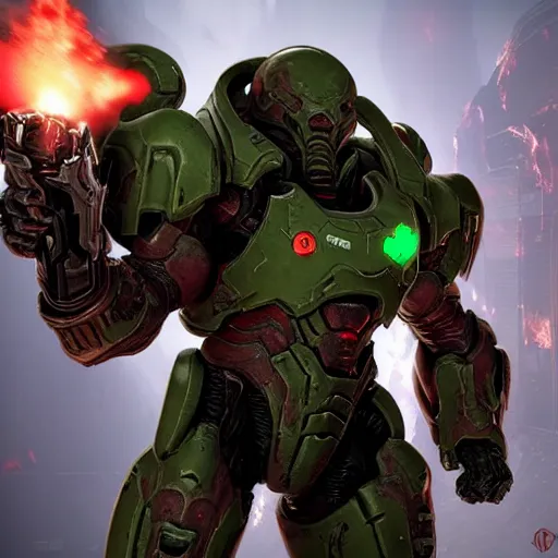 Image similar to doom slayer from doom eternal