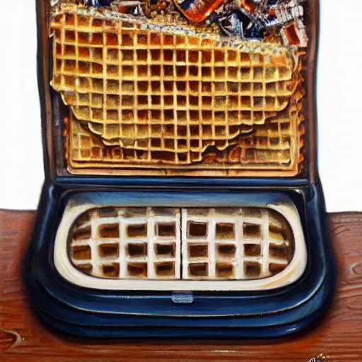 Image similar to distorted small port waffle cooler, by wojciech siudmak and jane graverol, detailed painting, lowbrow