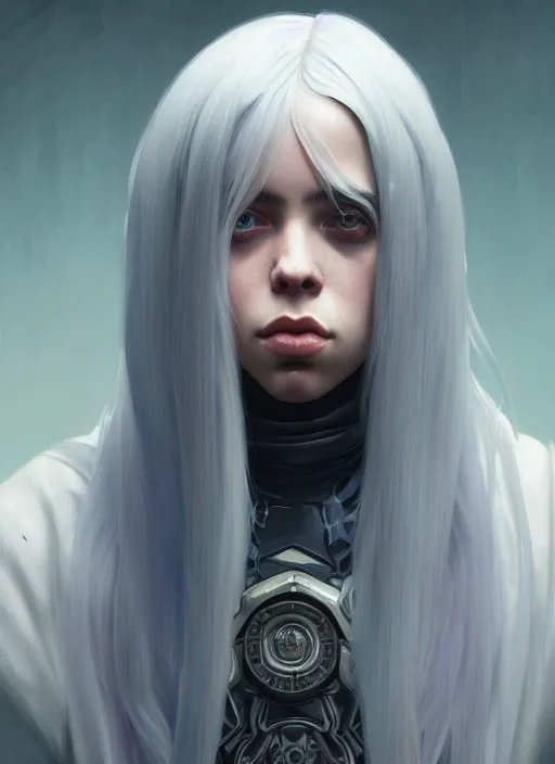 Prompt: billie eilish as destiny 2 character, portrait, intricate, elegant, highly detailed, digital painting, artstation, concept art, wallpaper, smooth, sharp focus, illustration, art by artgerm and greg rutkowski and alphonse mucha