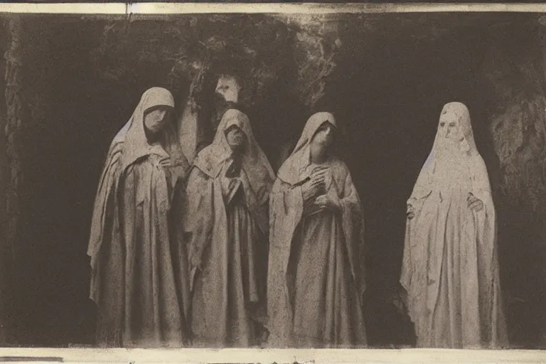 Prompt: the three marys at the sepulchre, julia margaret cameron