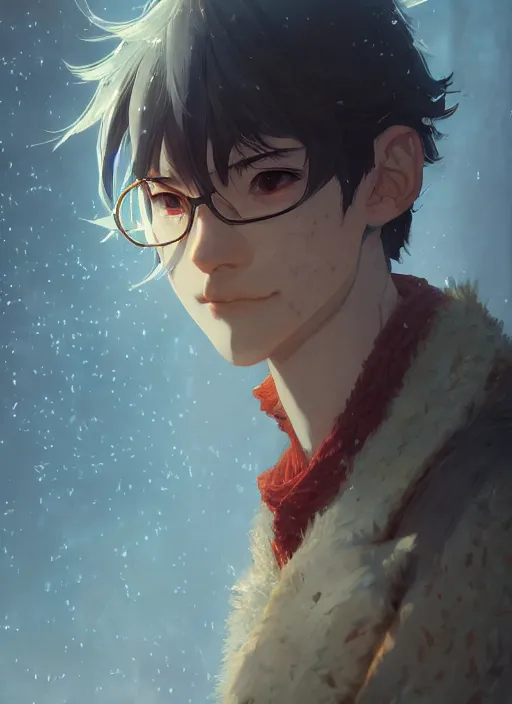 Image similar to a portrait of a male trickster, intricate, tone mapped, ambient lighting, highly detailed, digital painting, artstation, concept art, 4 k, stunning beautiful, sharp focus, by makoto shinkai and akihiko yoshida and hidari and wlop