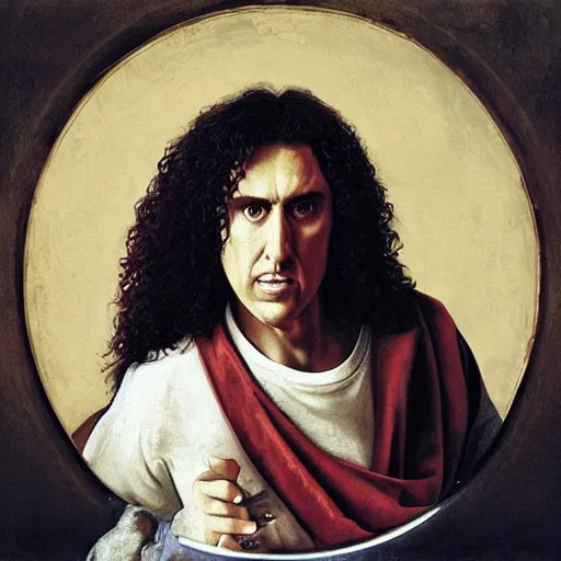 Image similar to Renaissance Painting of Weird Al Yankovic