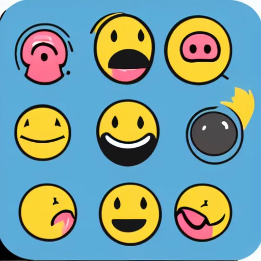Prompt: funny emoji, minimalism, web