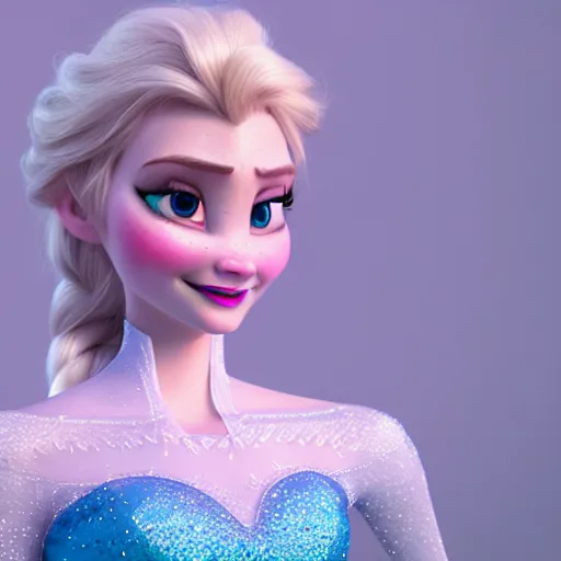 Image similar to elsa from frozen, hyper detailed, digital art, trending in artstation, cinematic lighting, studio quality, smooth render, unreal engine 5 rendered, octane rendered