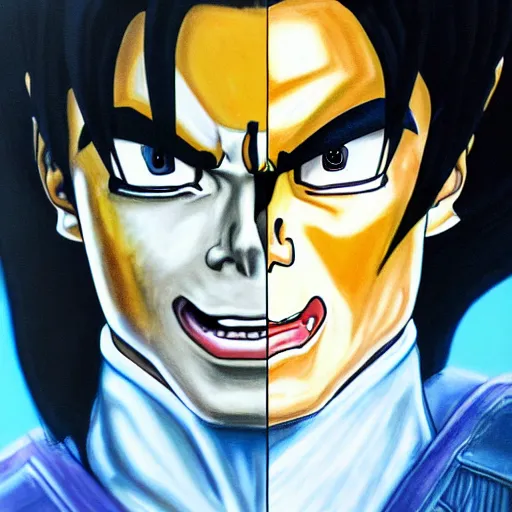 Prompt: ultra realistic portrait painting of michael jackson as vegeta, art by akira toriyama, 4 k, dragon ball artstyle, cel shaded, highly detailed, epic lighting