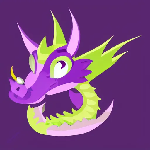 Image similar to very cute purple dragon, 2d minimalism