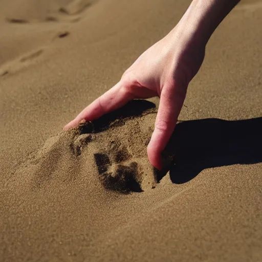 Image similar to desperate hand emerging from the sand