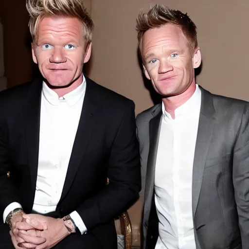 Image similar to gordon ramsay and neil patrick harris,