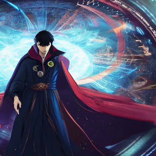 Prompt: Doctor Strange by Makoto Shinkai