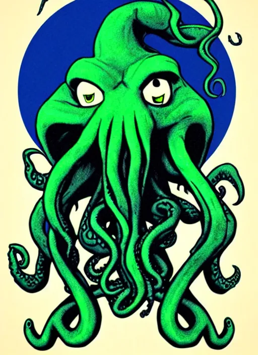 Image similar to disney style cthulhu