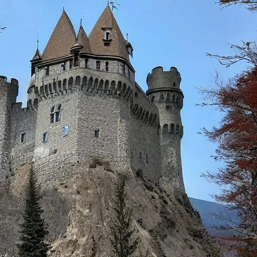 Prompt: a castle in a mountain