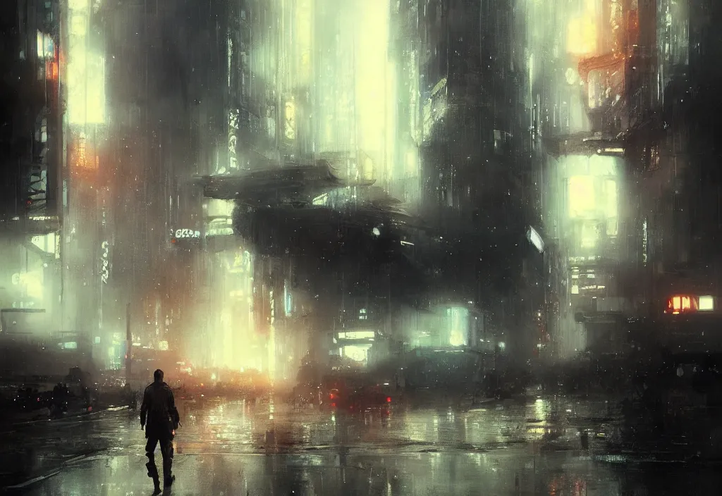 Image similar to bladerunner 2 0 4 9, by greg rutkowski, by jeremy mann, digital painting