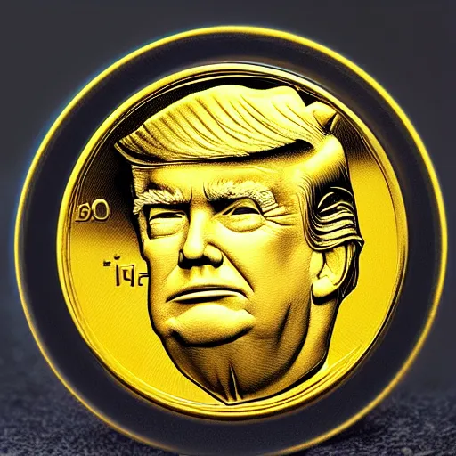 Prompt: the face of trump on a golden coin