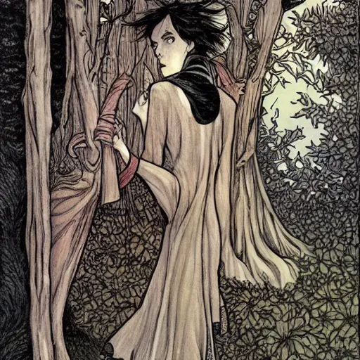 Image similar to rebecca guay illustrates comic by junji ito