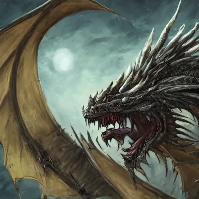 Image similar to a decrepit dragon last battle