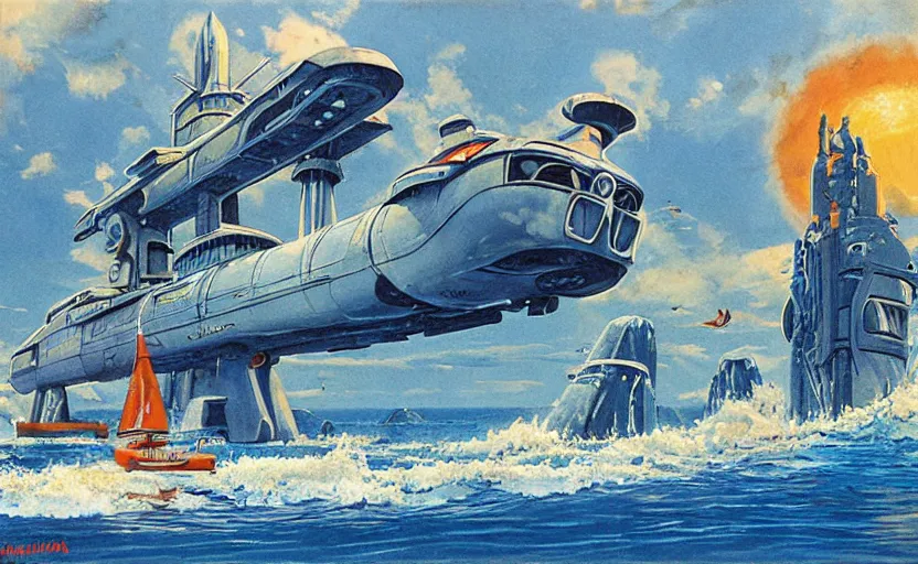 Prompt: subnautica by Robert McCall, realistic