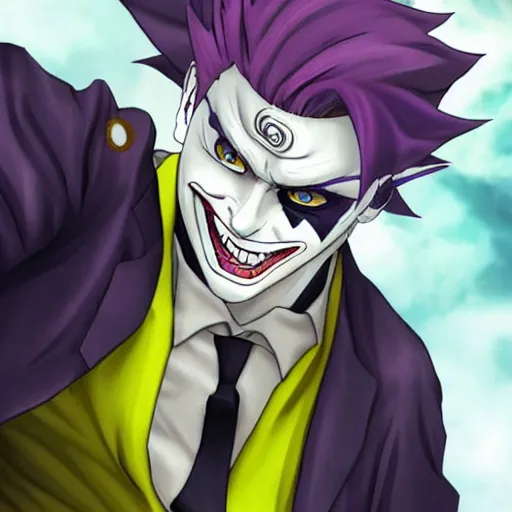 Prompt: Joker looks like Naruto, Joker as Naruto, high quality photo