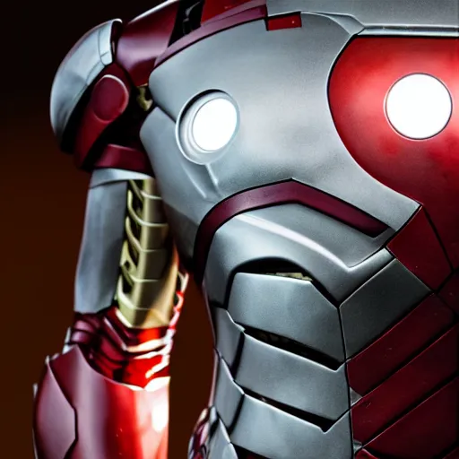 Image similar to iron man suit with arm torn off, 4k realistic photo