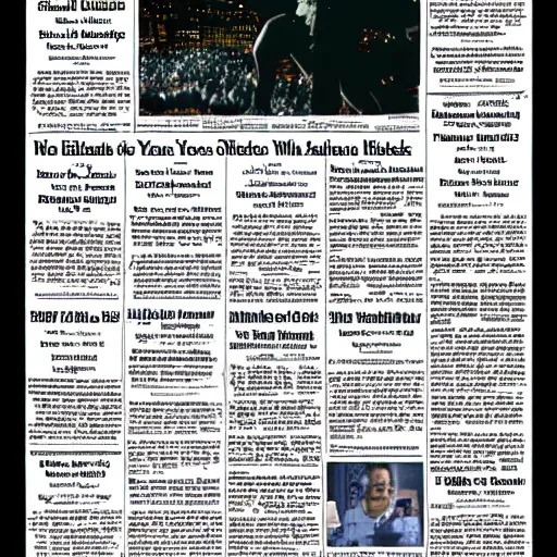 Prompt: front page of the New York Times on September 12, 2001