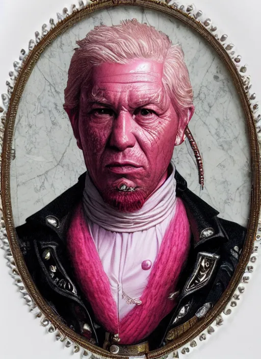 Prompt: portrait of the bubble gum emperor [ [ [ [ pirate ] ] ] ] made entirely of [ [ bubble gum ] ], highly detailed, intricate, by greg rutkowski, james gurney, wlop, artgerm