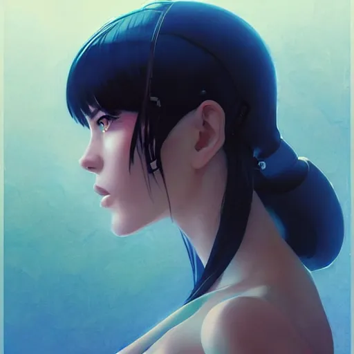 Image similar to A beautiful cyborg woman || ANIME, fine-face, realistic shaded perfect face, fine details. Anime. realistic shaded lighting poster by Ilya Kuvshinov katsuhiro otomo ghost-in-the-shell, magali villeneuve, artgerm, Jeremy Lipkin and Michael Garmash and Rob Rey