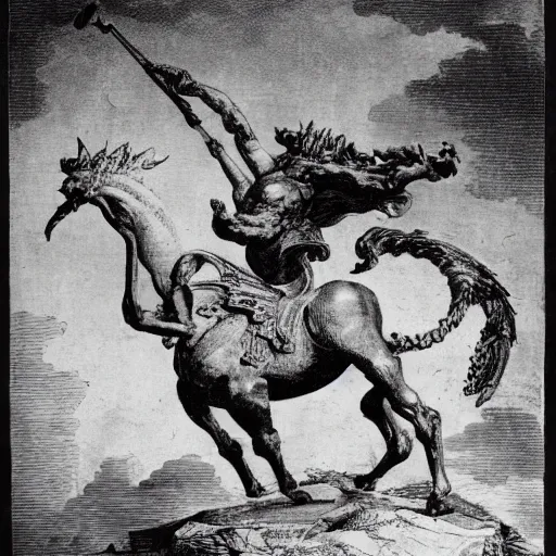 Image similar to bellerophon facing the chimera